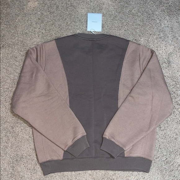 Madhappy Fall Paneled Two-Tone Fleece Crewneck Sweater Chocolate‎ Brown Large - Picture 6 of 6